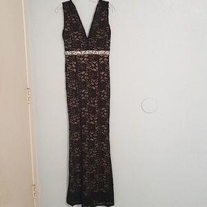 Black lace formal gown